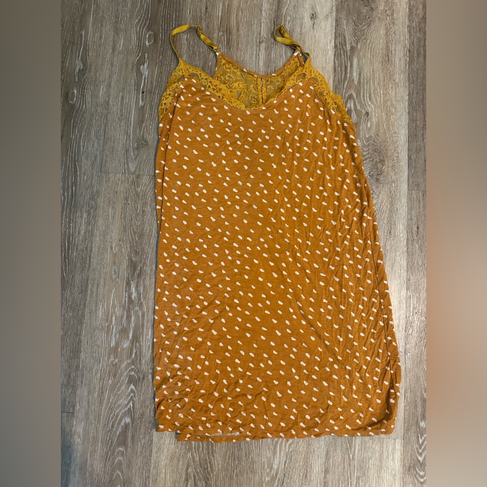 Orange Sleep Chemise with Lace Detail